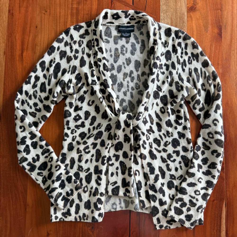 Sutton Cashmere Animal Print Sweater